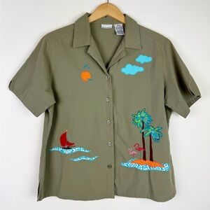 White Stag Vintage Beach Themed Blouse